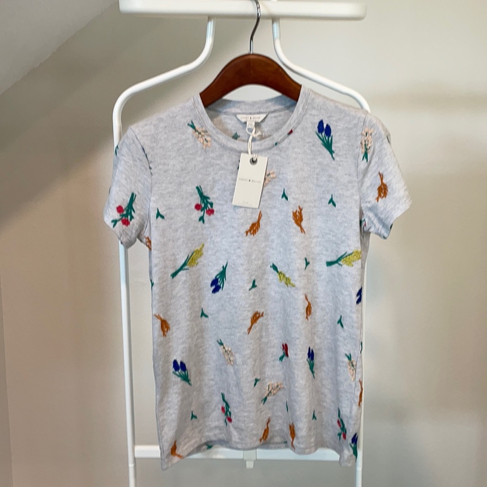 NWT Lucky Brand Embroidered Top Sz S